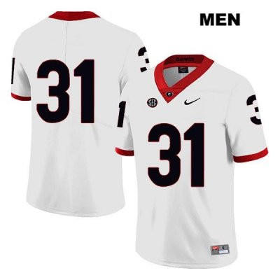 Men's Georgia Bulldogs NCAA #31 Reid Tulowitzky Nike Stitched White Legend Authentic No Name College Football Jersey IXK1154IO